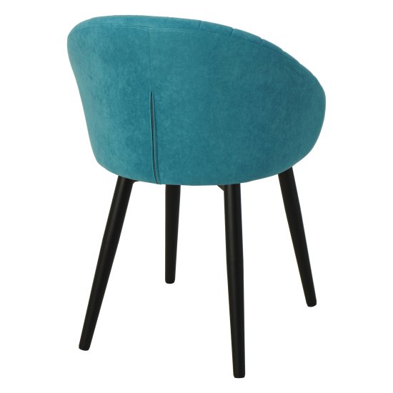 Стул металлический голубой с обивкой из велюра (арт 23315) Фото 2