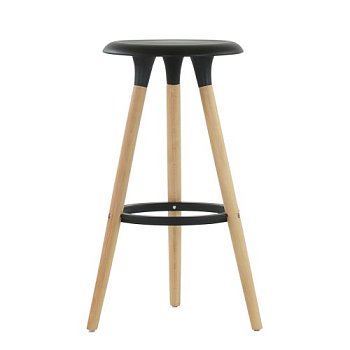 Барный стул дизайнерский деревянный черный пластиковый (арт 2339) - Фото 2