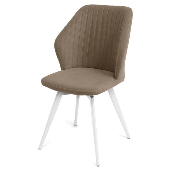 Стул на металлокаркасе мягкий бежевый из велюра (арт 25784) Фото 1