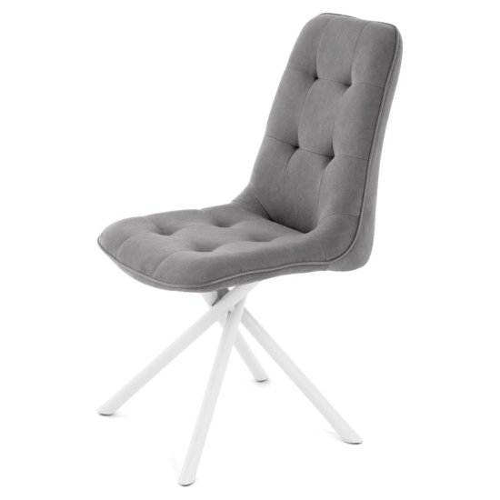 Стул серый из велюра современный (арт 35334) Фото 1