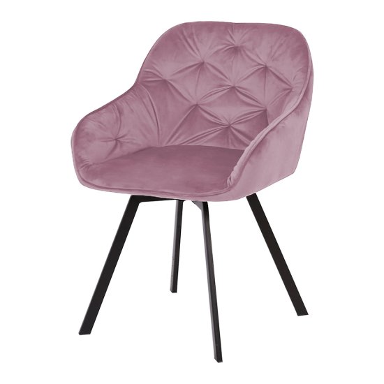 Стул-кресло мягкий с подлокотниками розовый велюровый (арт 10574) Фото 1