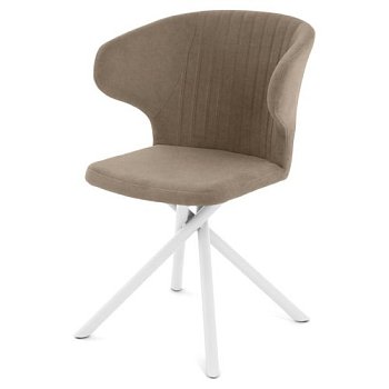 Стул с белыми ножками с мягким сидением велюровый (арт 35589) - Фото 2