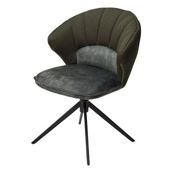 Стул на металлическом каркасе мягкий зеленый из велюра (арт 34122) - Фото 2