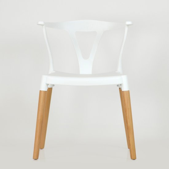 Стул деревянный белый пластиковый в современном стиле (арт 6602) Фото 2