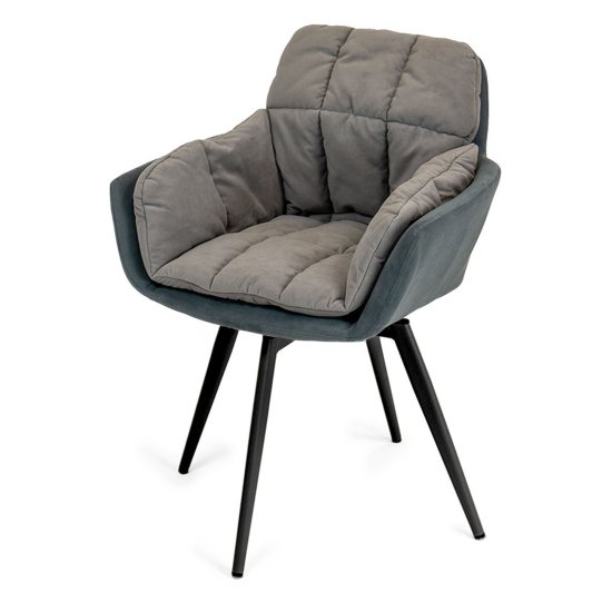 Стул для кухни серый из велюра (арт 33539) Фото 7