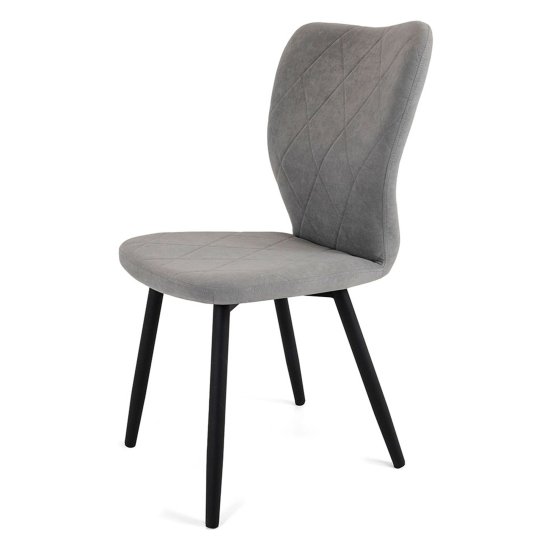Стул с мягким сидением серый из велюра (арт 23491) Фото 1