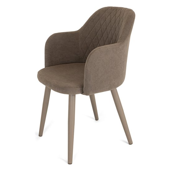 Стул-кресло мягкий бежевый велюровый (арт 27374) Фото 1