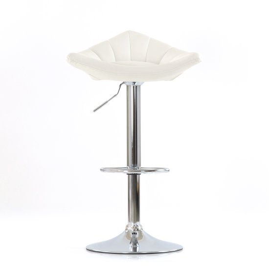 Барный стул дизайнерский с мягкой обивкой белый (арт 6485) Фото 2
