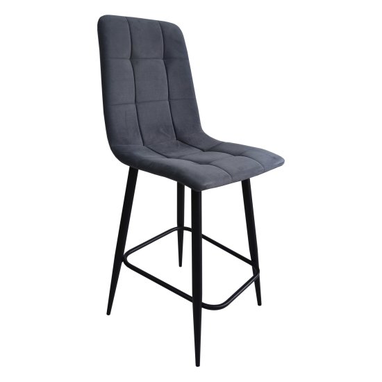 Стул полубарный на металлическом каркасе серый (арт 23939) Фото 2