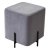 Пуфик с черными ножками мягкий серый велюровый (арт 15847)