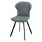 Стул на металлокаркасе серый из велюра (арт 32902)