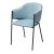 Стул на каркасе из металла мягкий с подлокотниками голубой (арт 33623)