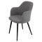 Стул обеденный металлический серый велюровый (арт 27340)