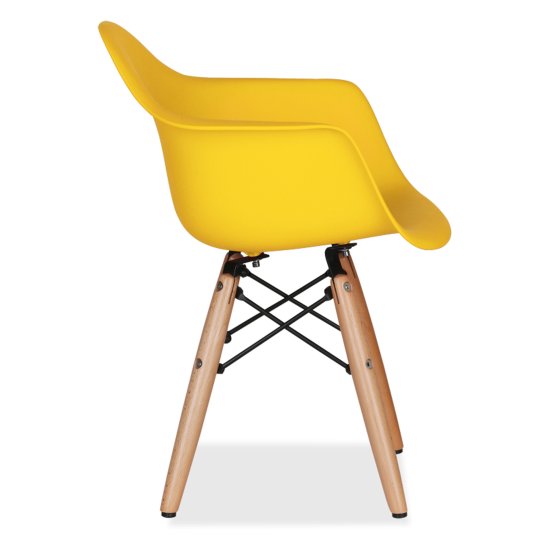 Полукресло с подлокотниками желтое из пластика eames (арт 29403) Фото 2