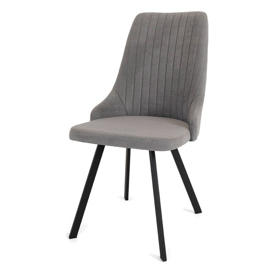 Стул на металлокаркасе серый из велюра (арт 22925) Фото 3