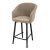 Стул барный на металлическом каркасе мягкий бежевый из велюра (арт 28033)