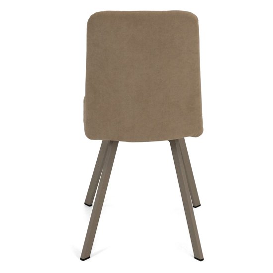 Стул мягкий бежевый из велюра (арт 18726) Фото 5