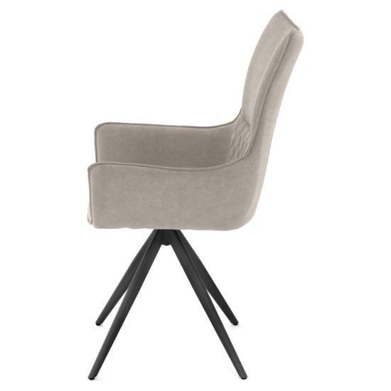 Стул дизайнерский мягкий слоновая кость из велюра (арт 35568) Фото 4