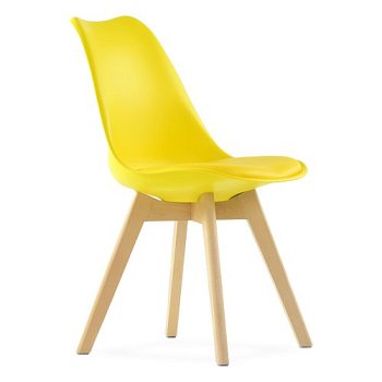 Стул кухонный дизайнерский мягкий желтый eames (арт 11892) - Фото 2