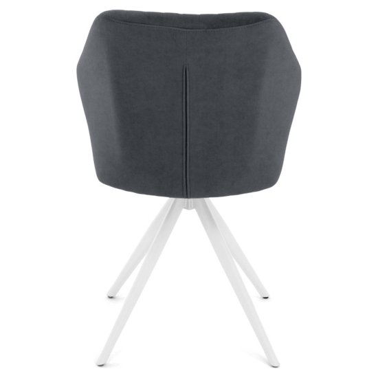 Стул на металлическом каркасе мягкий серый велюровый (арт 35387) Фото 6