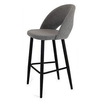 Барный стул на металлокаркасе с мягким сидением из велюра (арт 21972) - Фото 2