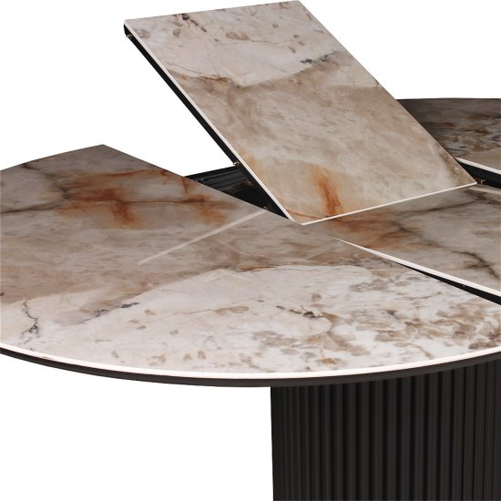 Стол раскладной круглый керамический на 1 ножке (арт 34762) Фото 4