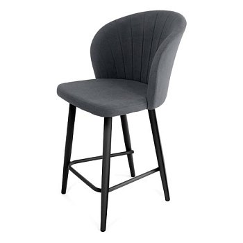 Полубарный стул на металлокаркасе мягкий из велюра (арт 22609) - Фото 2