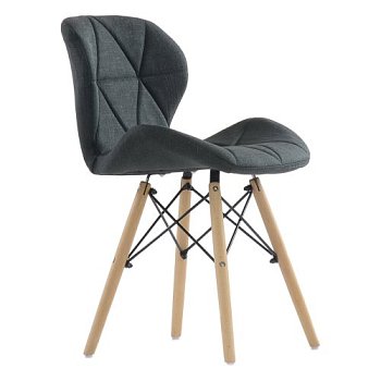 Стул деревянный мягкий серый eames (арт 11420) - Фото 2