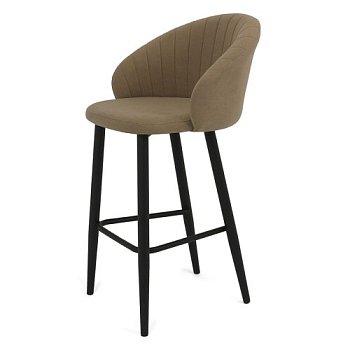 Стул барный на металлокаркасе с черными ножками из велюра (арт 25452) - Фото 2