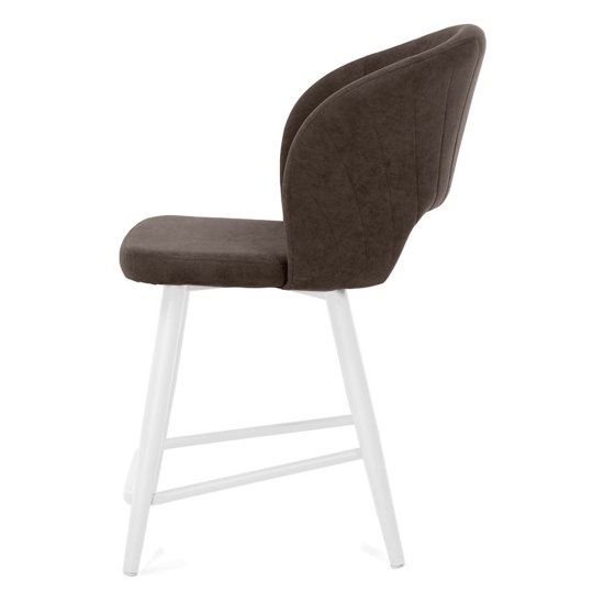 Стул полубарный ножки белые мягкий из велюра (арт 26416) Фото 4