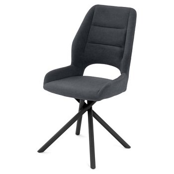 Стул ножки черные мягкий серый из велюра (арт 35532) - Фото 2