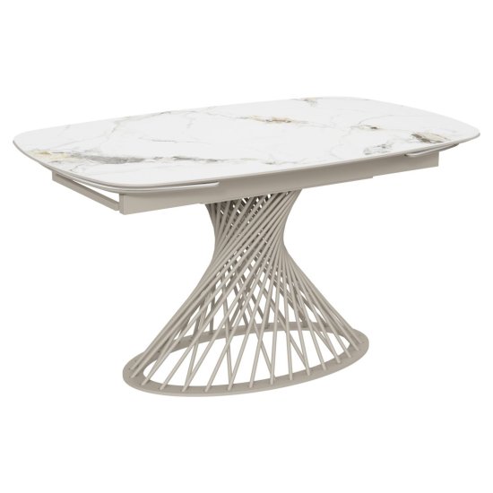 Стол раскладной полуовальный с керамической столешницей (арт 35193) Фото 1