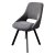 Стул с черными ножками мягкий серый из велюра (арт 30760)