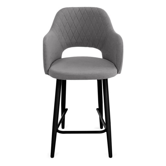 Стул полубарный серый из велюра (арт 27565) Фото 2