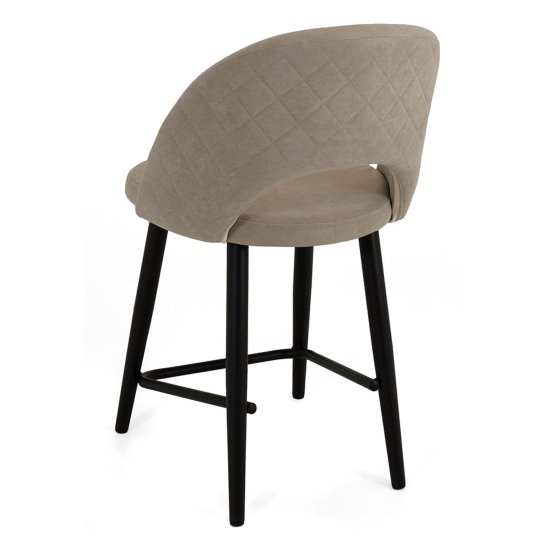 Полубарный стул бежевый из велюра (арт 21843) Фото 5