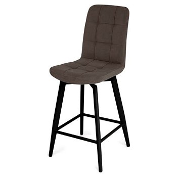 Стул полубарный на металлокаркасе мягкий из велюра (арт 35363) - Фото 2