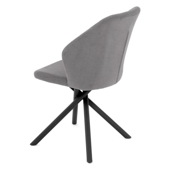 Стул на металлокаркасе мягкий серый из велюра (арт 35424) Фото 3