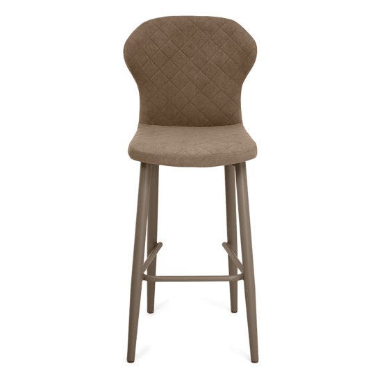 Стул барный на металлокаркасе мягкий бежевый современный (арт 34147) Фото 6