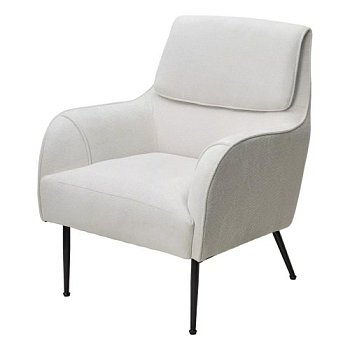 Стул-кресло на каркасе из металла мягкий белый (арт 33974) - Фото 2