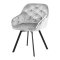 Стул-кресло мягкий с подлокотниками серебрянный велюровый (арт 10569)