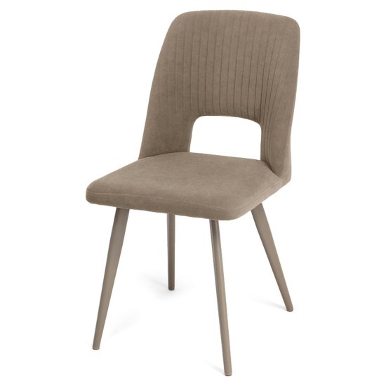 Стул с мягким сидением кремовый из велюра (арт 35319) Фото 1