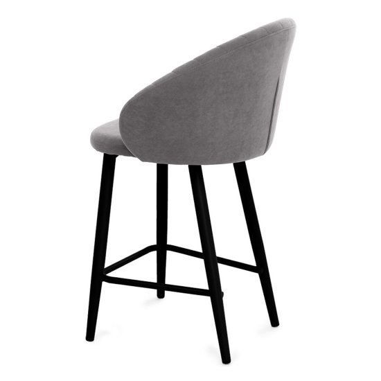 Стул ножки черные мягкий серый велюровый (арт 25385) Фото 3