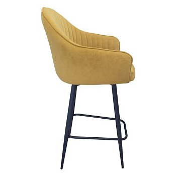 Полубарный стул с черными ножками мягкий с подлокотниками (арт 31853) - Фото 2