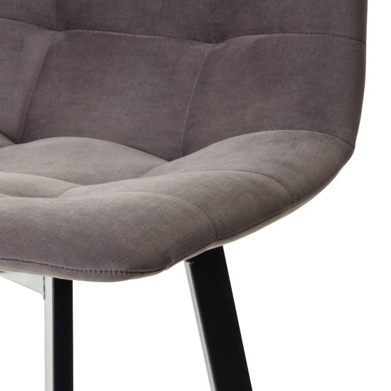 Полубарный стул на металлическом каркасе мягкий серый (арт 15136) Фото 4