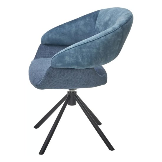 Стул дизайнерский синий из велюра (арт 33672) Фото 3