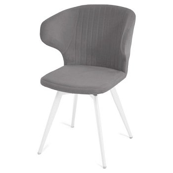 Стул на металлокаркасе серый велюровый (арт 22012) - Фото 2