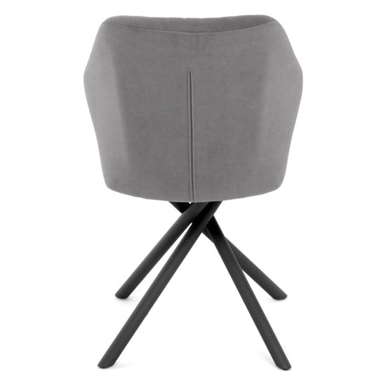 Стул на металлокаркасе мягкий серый из велюра (арт 35424) Фото 5
