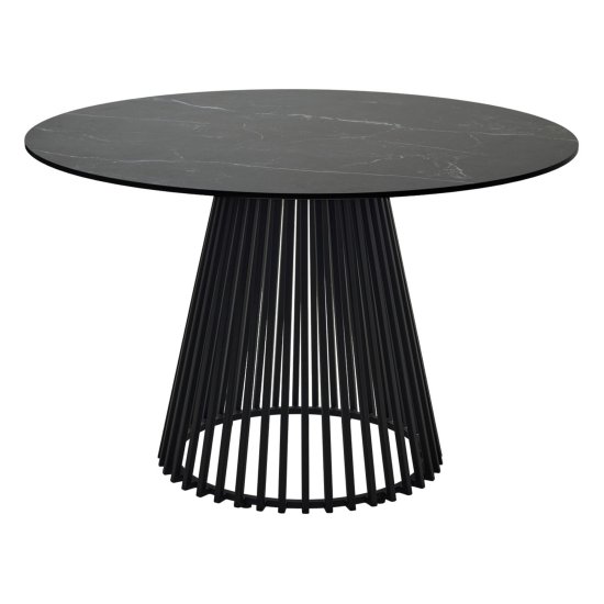 Обеденный стол дизайнерский круглый из керамогранита (арт 28933) Фото 1
