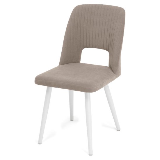 Стул металлический бежевый из велюра современный (арт 13991) Фото 1