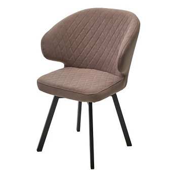 Стул на каркасе из металла с черными ножками мягкий велюровый (арт 33657) - Фото 2